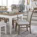 Parker House Americana Modern Dining 48 inch Round Extendable Dining Table and 4 Upholstered Chairs