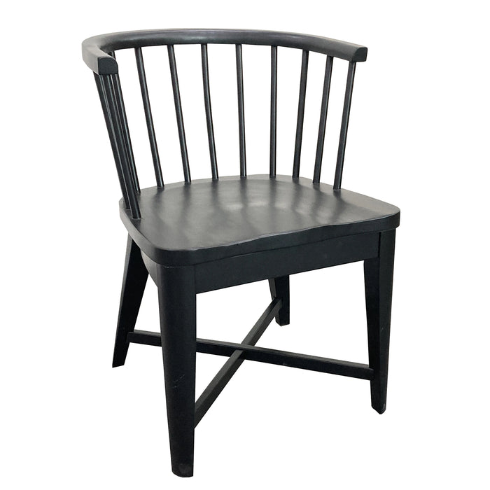 Parker House Americana Modern Dining 48-66 inch Round Dining Table and 4 Black Barrel Chairs