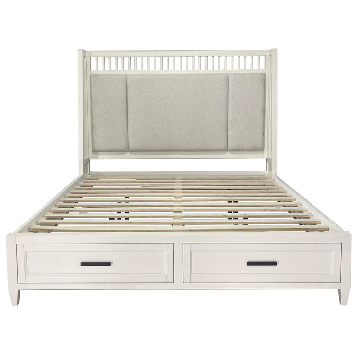 Parker House Americana Modern Bedroom King Shelter Bed 2 Nightstands Dresser with Mirror and Chest
