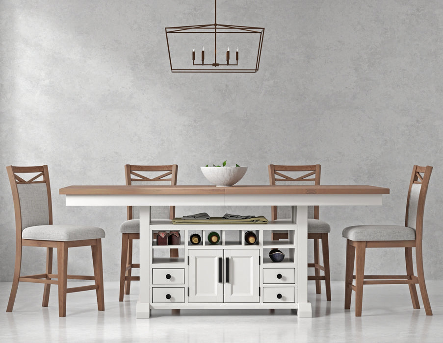 Parker House Americana Modern Dining 72 inch Island Counter Height Extendable Dining Table