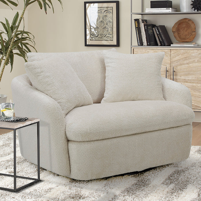 Parker Living Boomer Large Swivel Chair with 2 Toss Pillows