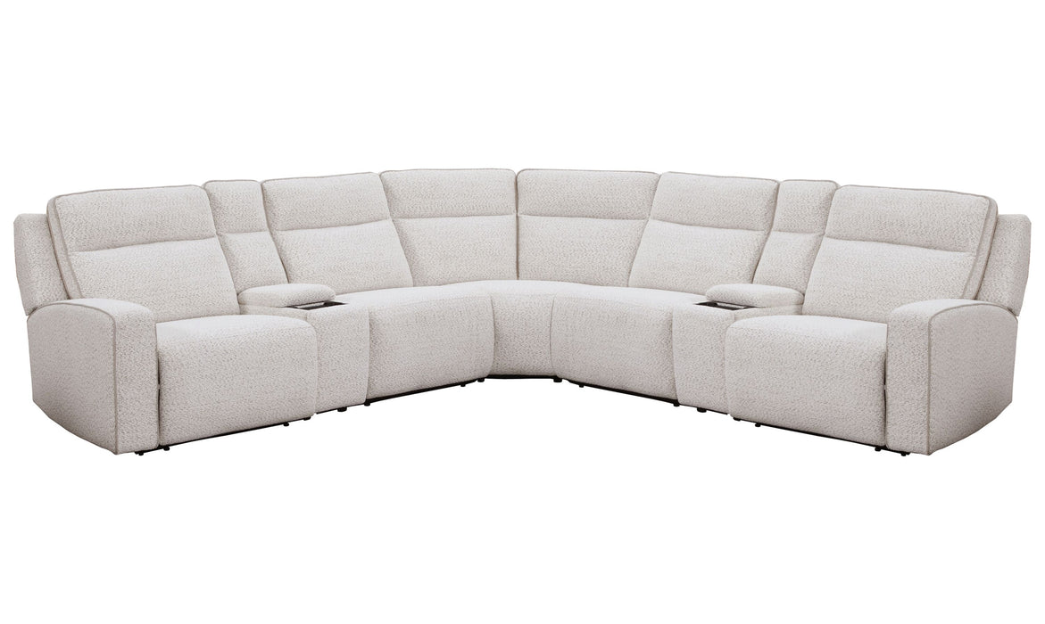 Parker Living Lancaster - Fluffy River Rock 7 Piece Zero Gravity Power Reclining Sectional with Power Adjustable Headrests