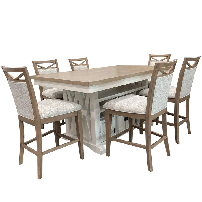 Parker House Americana Modern Dining 72 inch Island Counter Height Extendable Dining Table