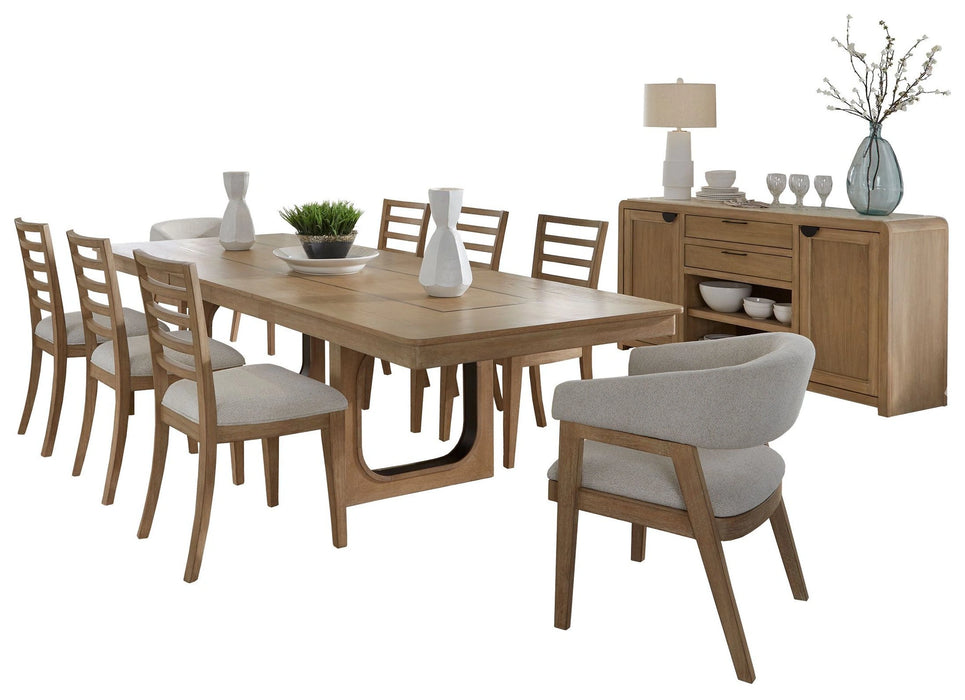 Parker House Escape - Dining 84 Inch Rectangular Extendable Table With 8 Chairs and Server