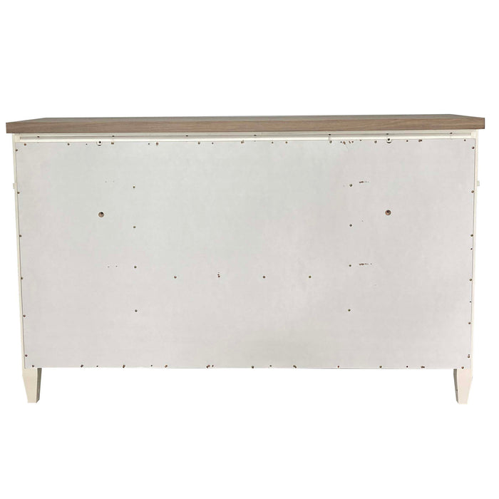 Parker House Americana Modern Bedroom Queen Shelter Bed 2 Nightstands and Dresser with Mirror