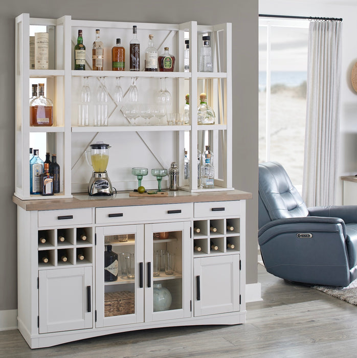Parker House Americana Modern Dining 66 inch Buffet and Hutch with Quartz Insert