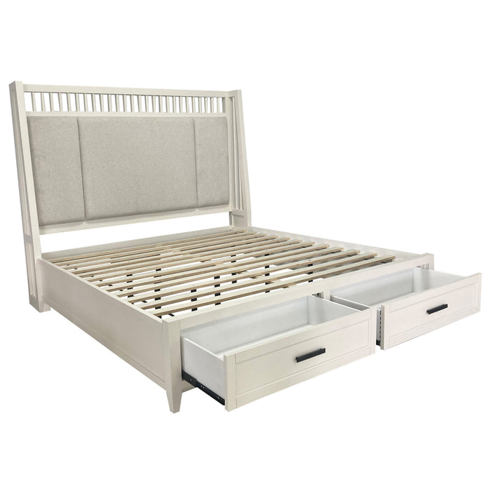 Parker House Americana Modern Bedroom Queen Shelter Bed 2 Nightstands and Dresser with Mirror