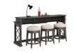 Parker House Sundance - Smokey Grey Cocktail Table with 2 End Tables and Console Table with 3 Stools