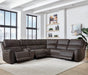 Parker Living Easton - Steamboat Brown 6 Piece Zero Gravity Power Reclining Sectional with Power Adjustable Headrests