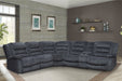 Parker Living Bolton - Misty Storm 6 Piece Modular Reclining Sectional and Entertainment Console