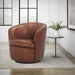 Parker Living Barolo 100% Italian Leather Swivel Club Chair