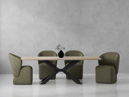 Parker House Crossings - Monaco Dining 84 Inch Rectangular Dining Table with 4 Upholstered Chairs