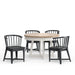 Parker House Americana Modern Dining 48-66 inch Round Dining Table and 4 Black Barrel Chairs