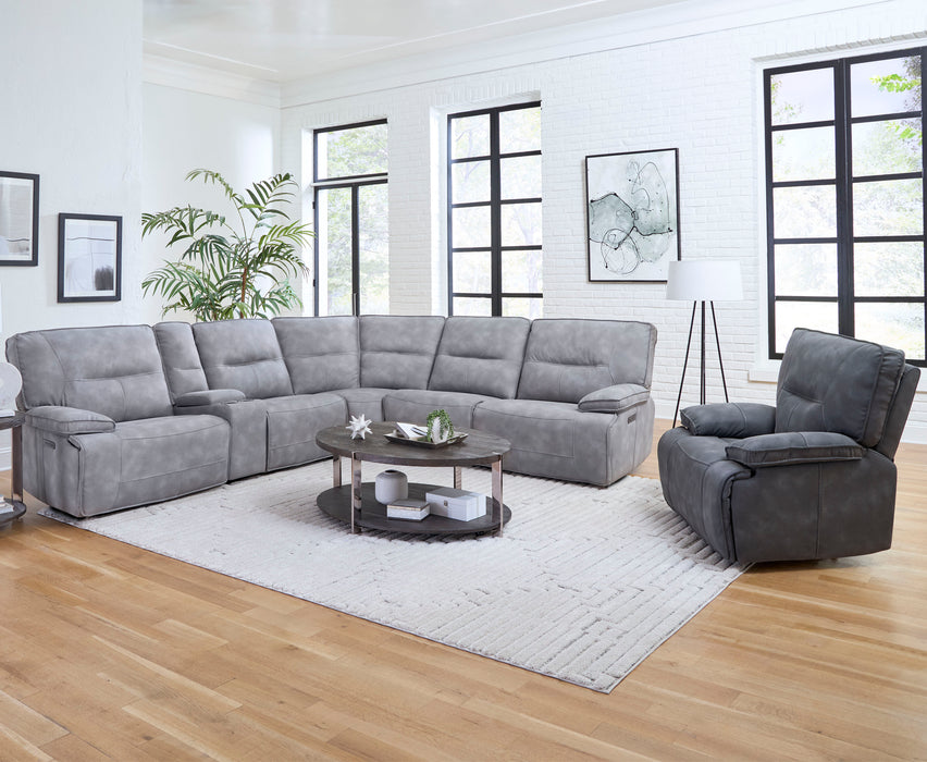 Parker Living Gladiator 6 Piece Modular Power Reclining Sectional with Power Adjustable Headrests