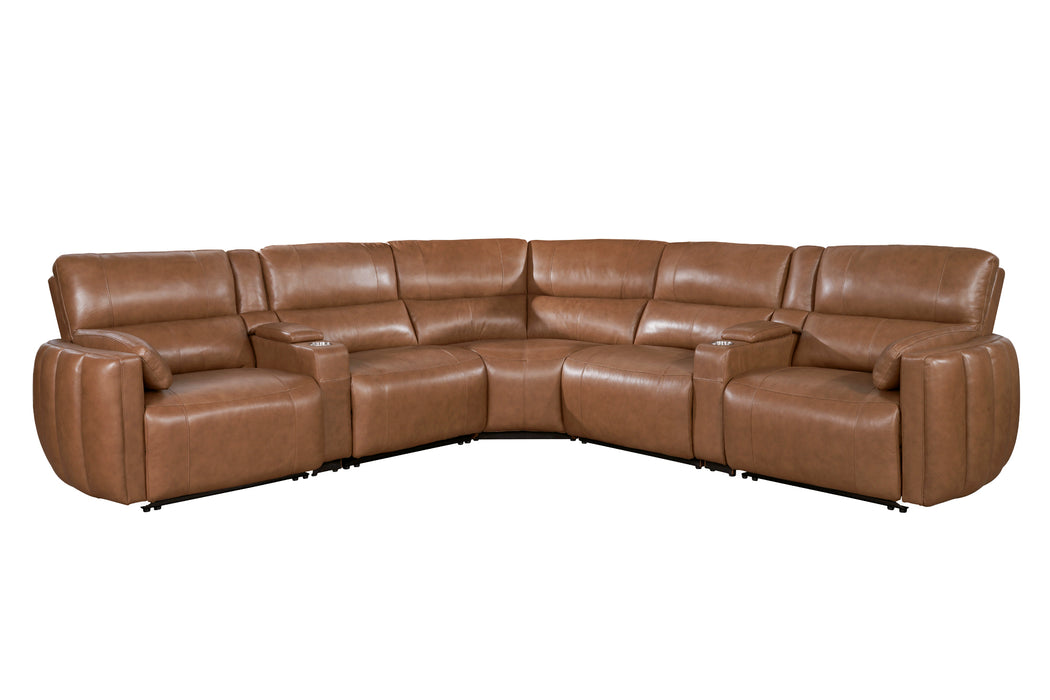 Parker Living Modesto 7 Piece Modular Power Reclining Sectional with Power Adjustable Headrests