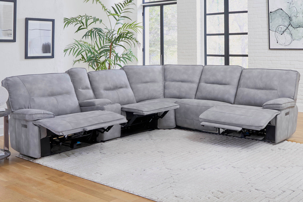 Parker Living Gladiator 6 Piece Modular Power Reclining Sectional with Power Adjustable Headrests