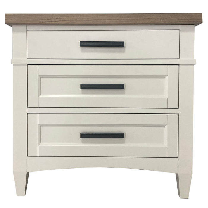 Parker House Americana Modern Bedroom 3 Drawer Nightstand with Charging Station