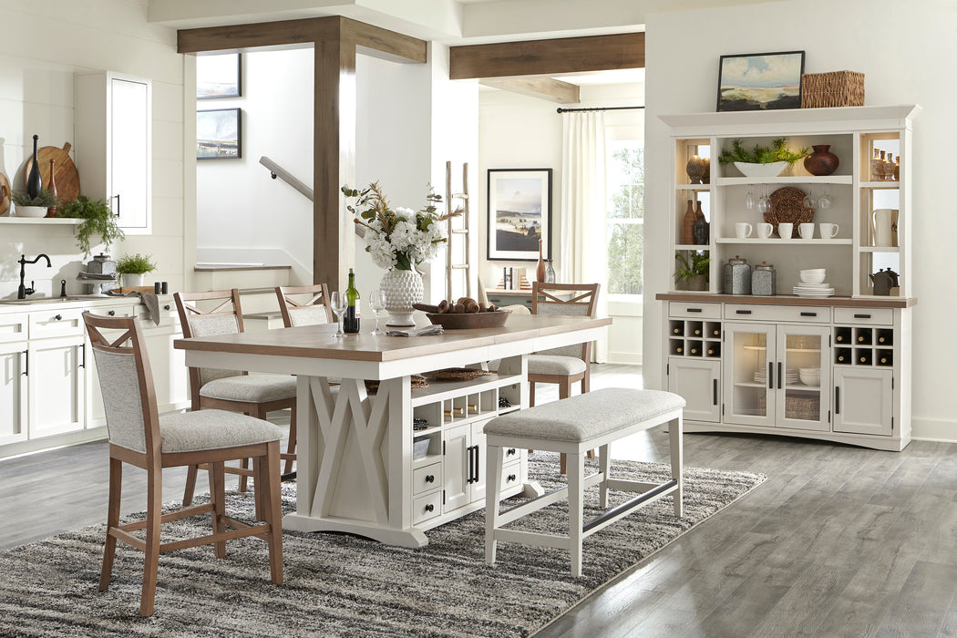 Parker House Americana Modern Dining 72 inch Island Counter Height Extendable Dining Table