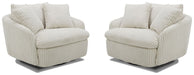 Parker Living Boomer Large Swivel Chair with 2 Toss Pillows Two Pack