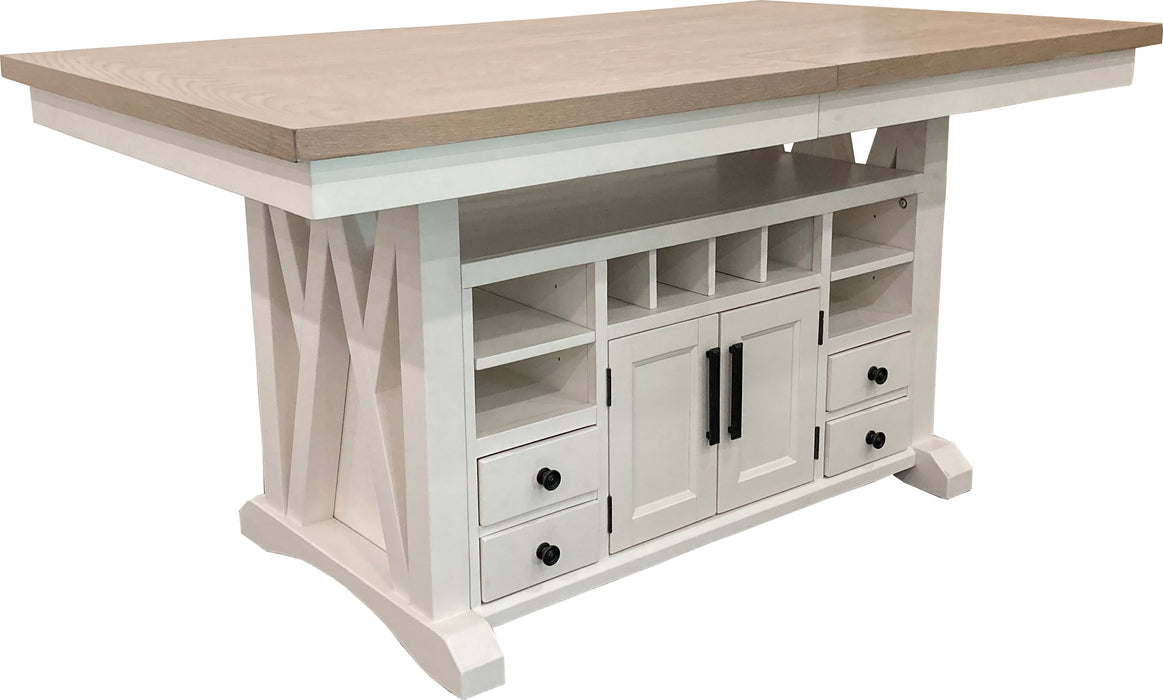 Parker House Americana Modern Dining 72 inch Island Counter Height Extendable Dining Table