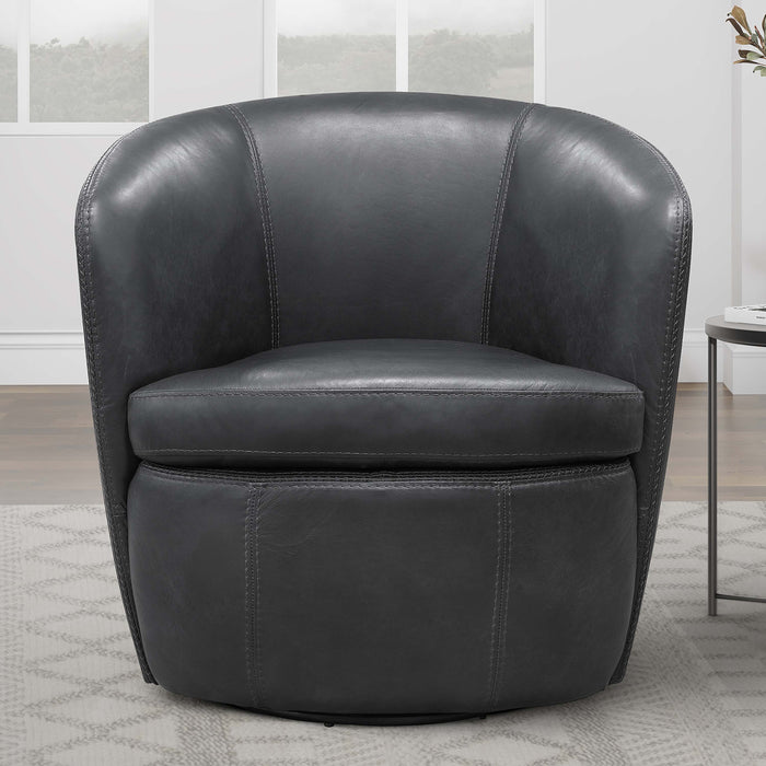 Parker Living Barolo 100% Italian Leather Swivel Club Chair