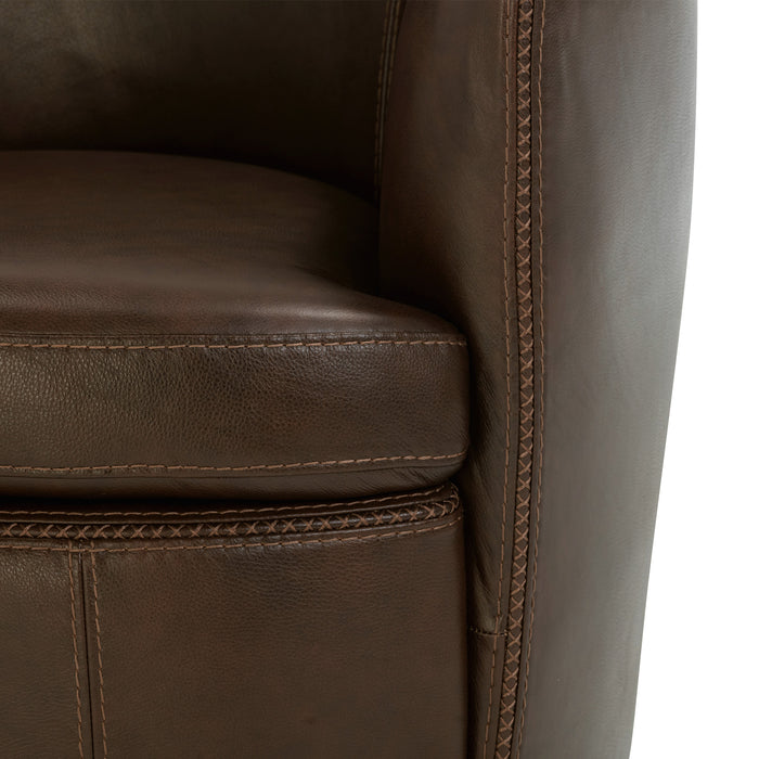 Parker Living Barolo 100% Italian Leather Swivel Club Chair
