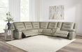 Parker Living Caldwell Fog 6 Piece Modular Power Reclining Sectional with Power Adjustable Headrests