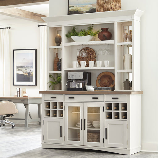 Parker House Americana Modern Dining 69 inch Buffet and Hutch with Quartz Insert