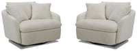 Parker Living Boomer Large Swivel Chair with 2 Toss Pillows Two Pack