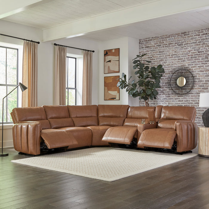 Parker Living Modesto 6 Piece Modular Power Reclining Sectional with Power Adjustable Headrests