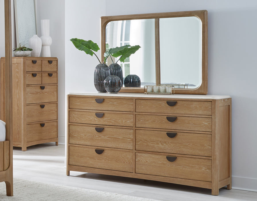 Parker House Escape - Bedroom Queen Poster Bed 2 Nightstands and Dresser with Mirror