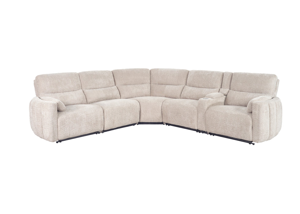 Parker Living Modesto 6 Piece Modular Power Reclining Sectional with Power Adjustable Headrests