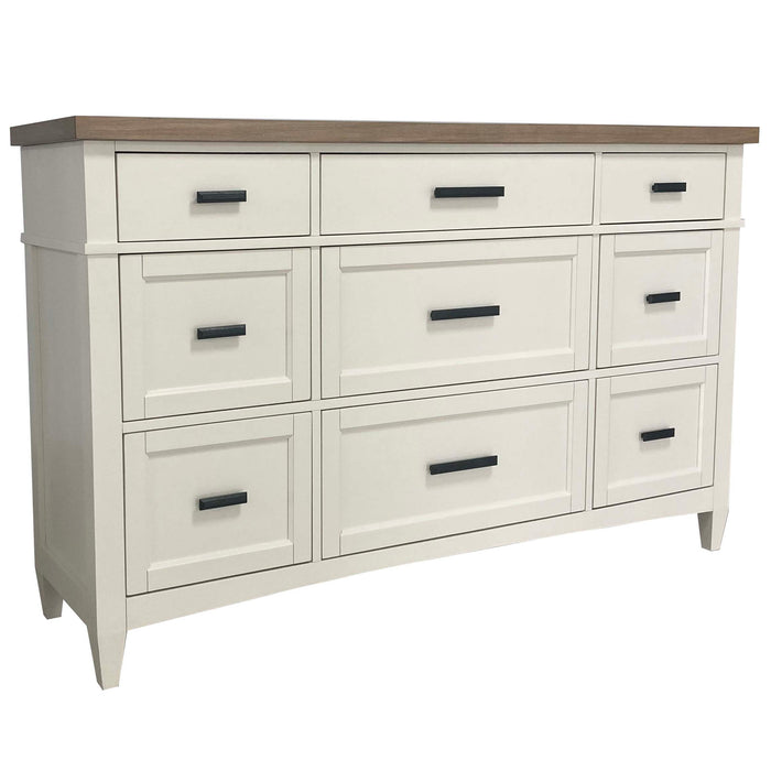 Parker House Americana Modern Bedroom Queen Platform Bed 2 Nightstands Dresser with Mirror and Chest