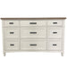 Parker House Americana Modern Bedroom King Shelter Bed with 2 Nightstands and Dresser with Mirror