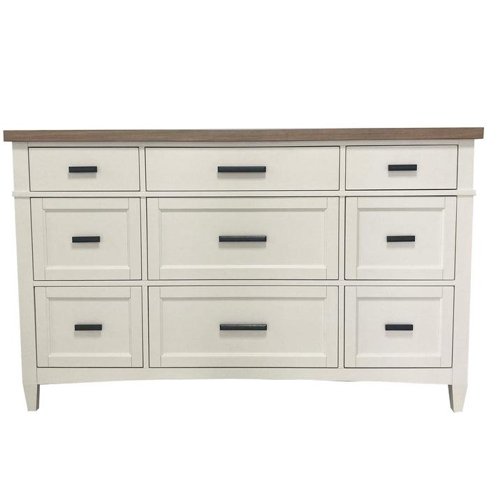 Parker House Americana Modern Bedroom Queen Platform Bed 2 Nightstands Dresser with Mirror and Chest